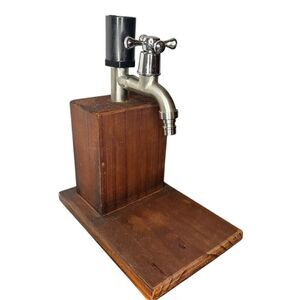 Merch Source Liquor Bottle Dispenser Wood Metal Faucet Vintage Inspired